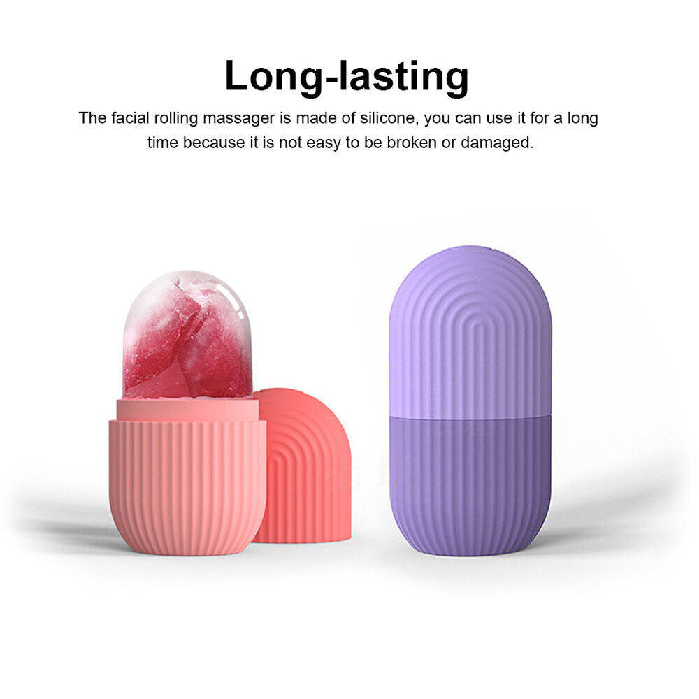 Face Ice Roller Silicone Facial Massager to Enhance Skin Glow, Without box (Random Color)1525216