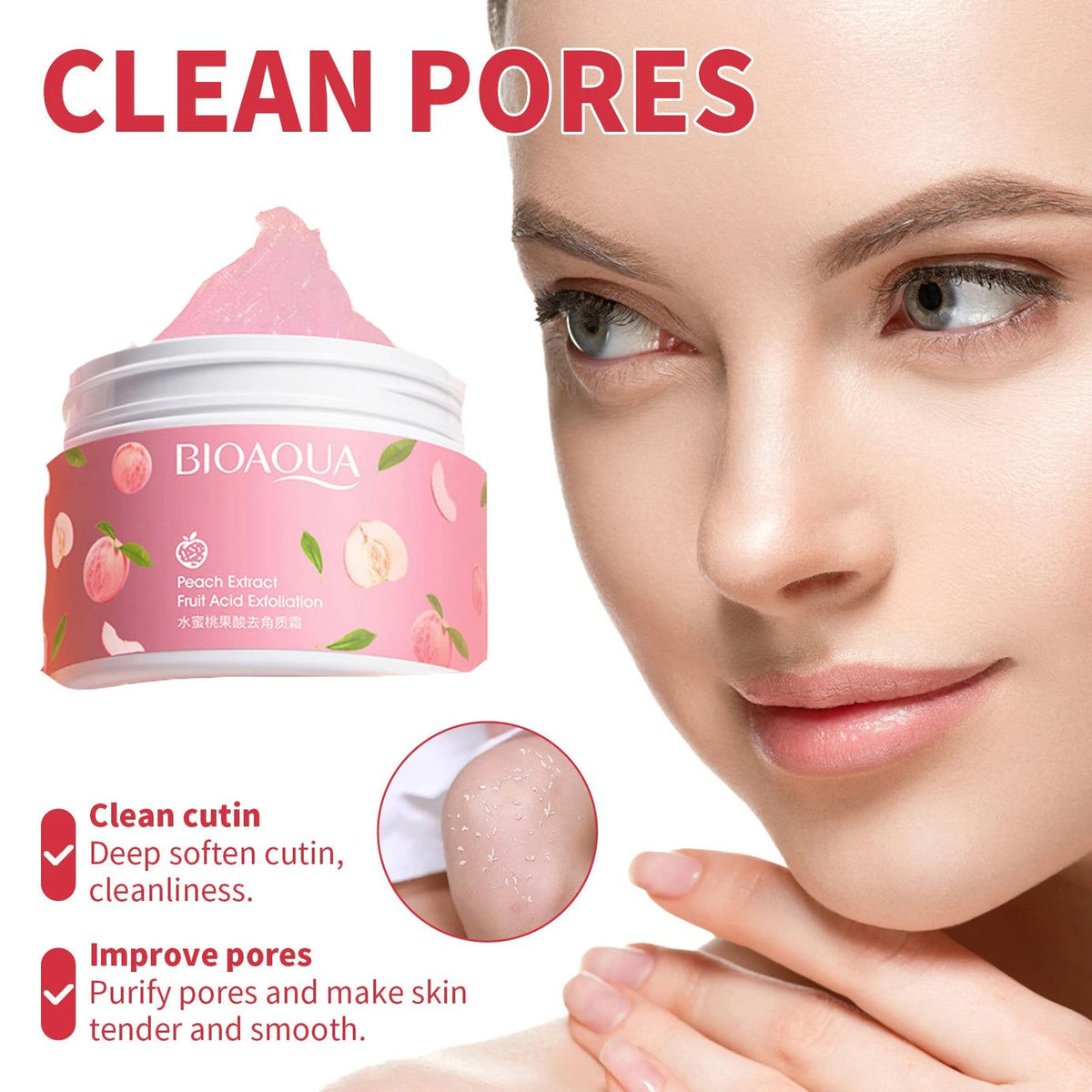 Bioaqua Whitening Face & Body Scrub Peach Gel - 140g3765531