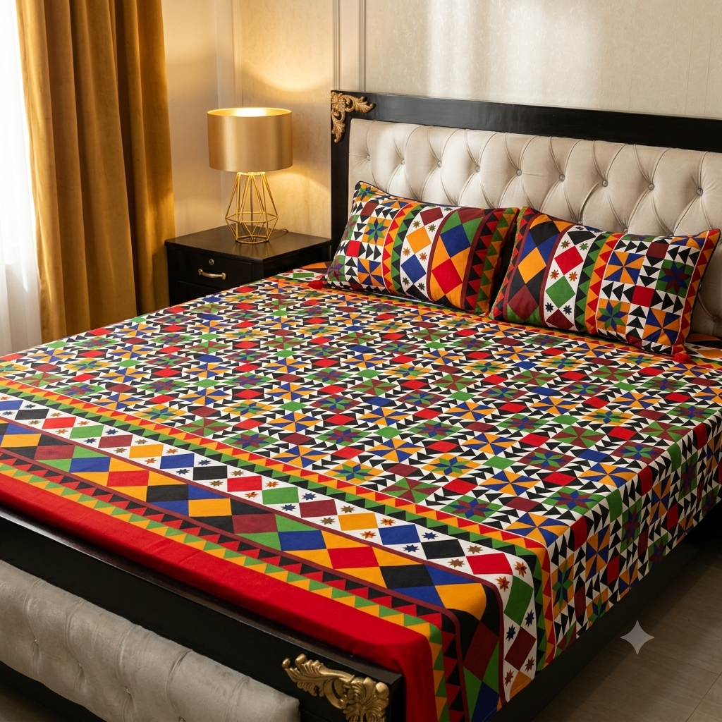 3D Crystal Cotton 3-piece Bedsheet Set AY0010061. 3765100