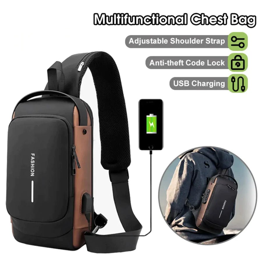 Anti-Theft Cross Body Bag With Password Lock Smooth Zippers And High-Capacity Storage For Secure Travel And Convenient Daily Use (Random Color)3764260