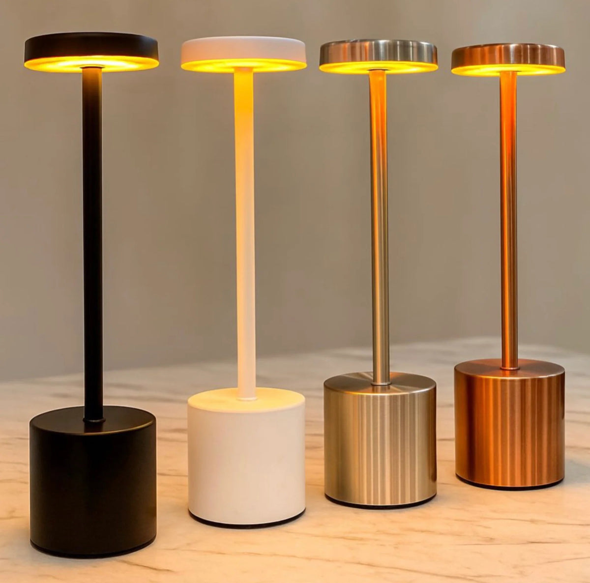 USB Rechargeable LED Night Light Desk Lamp 3 Color Touch Sensor Metal Table Lamp Random Colour Compact Portable Design For Home And Office (Colour Random)3764512