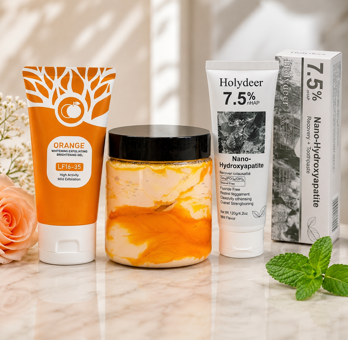 Premium Skincare Combo Zafrani Cream 500ml + Orange Gel 100g + Nano Toothpaste 100g3764949