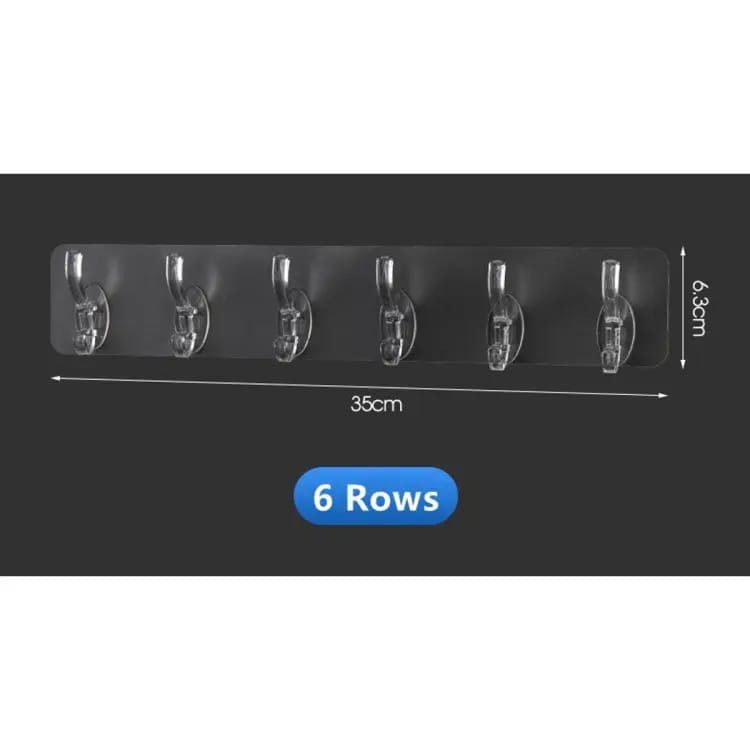 Adhesive 6-Hook Wall Hanger - Perfect for kitchens Bathrooms or Bedrooms Pack of 4. 🪝 3765265