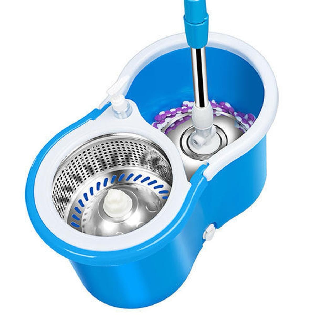 360 Rotating Spin Mop System with Stainless Steel Wringer Bucket. 3764134