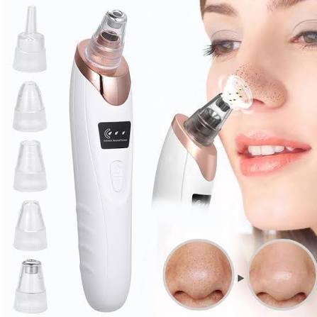 5in1 Blackhead Remover Machine Rechargeable | Face Vacuum Derma Suction With 5 Heads | Blackhead Removing Machine3764491