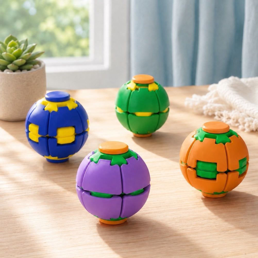 Rotatable 3D Printed Fidget Spinner Ball Push Pop Finger Gyro Sphere Hard Plastic Stress Relief Sensory Desk Toy (Random Color)3762390