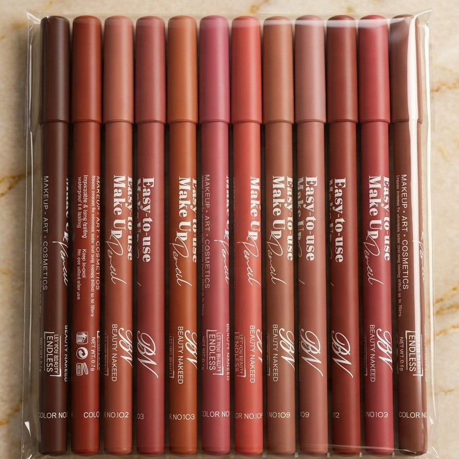 Nude Shades Lip Pencils - Long Lasting High Pigmented Precise Definition Waterproof Lip Liner3761561
