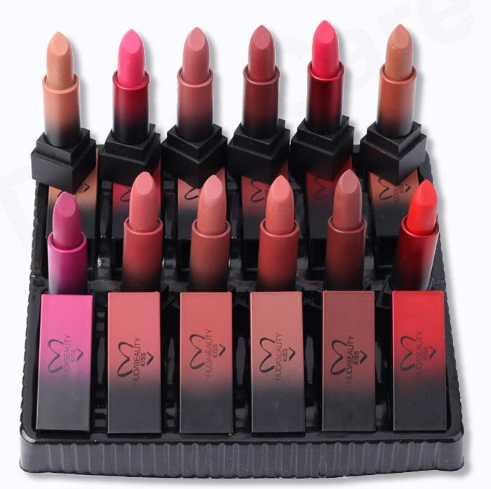 Pack Of 12 - Huda Beauty Lipsticks - Cosmetic Product Designed For Lip Makeup And Daily Beauty Routine (Random Color)3764061