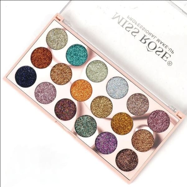 Miss Rose 18 Colors Glitter Waterproof Matte Long Lasting Eyeshadow Palette Durable Stylish Practical Choice For Professional And Daily Makeup3764412