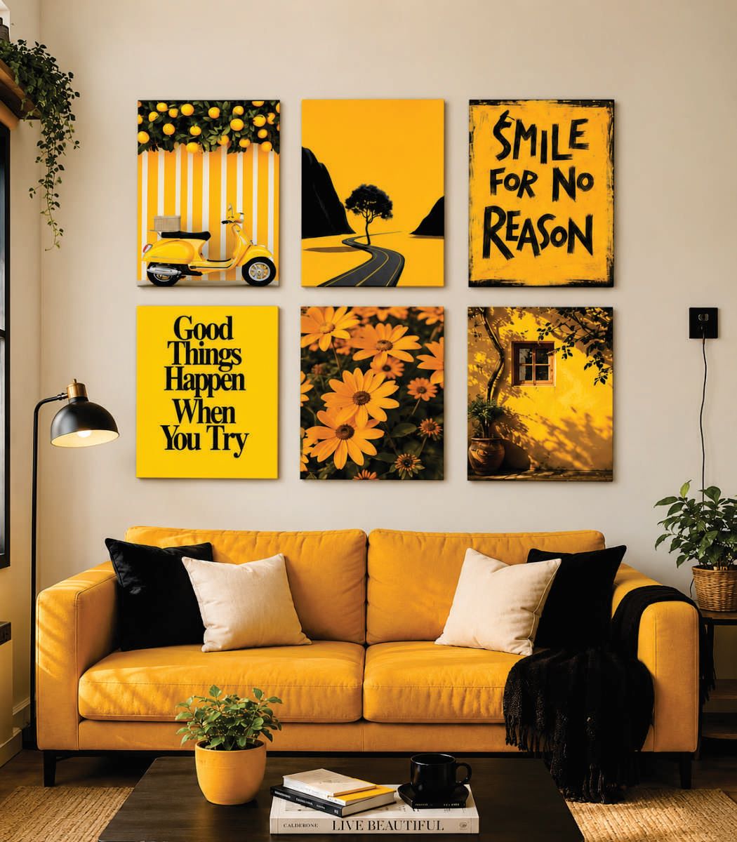 Set of 6 Premium Wall Art Photo Tiles – Modern Home Decor Sets - Size: 8x11. 3764768