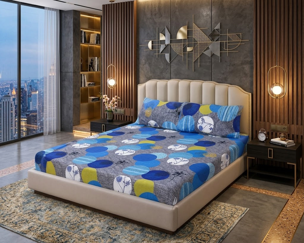 3D Crystal Cotton 3-piece Bedsheet Set AY0010029. 3764976