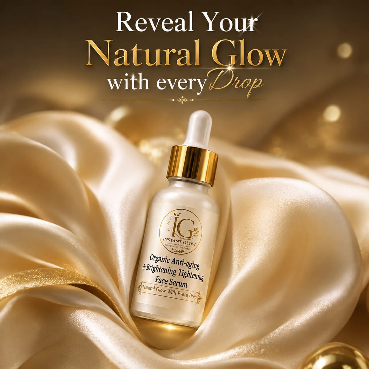 Organic Anti-Aging & Brightening Face Serum – Instant Glow & Skin Tightening - 30ml3764179