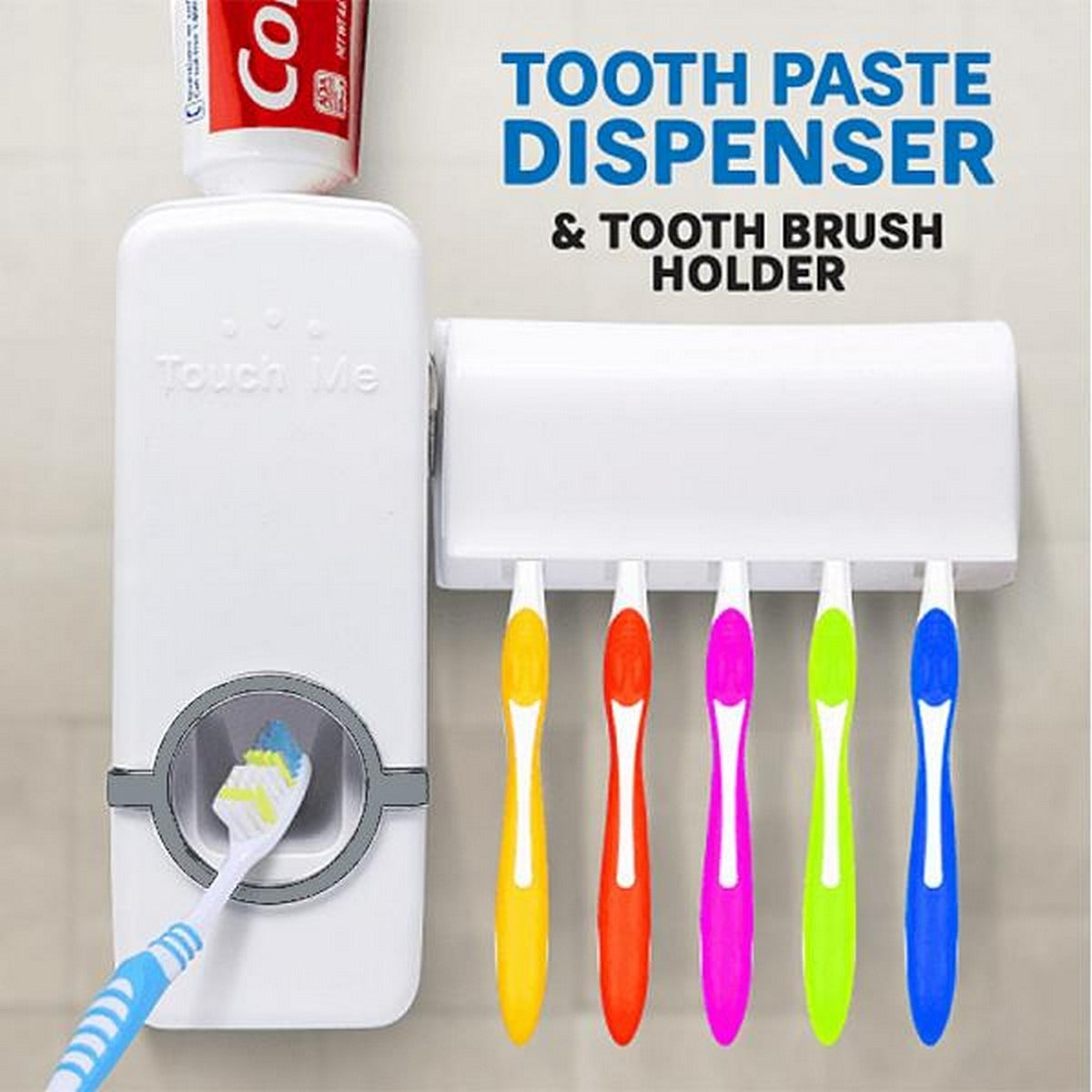 Automatic Toothpaste Dispenser With Toothbrush Holder Wall Mounted Durable Hygienic And Convenient Bathroom Accessory3760681