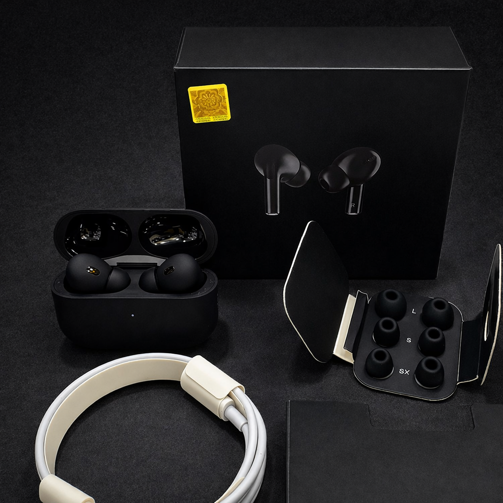 Original Black Pro 2 Box Pack Wireless Earbuds with All Accessories – Black3762349