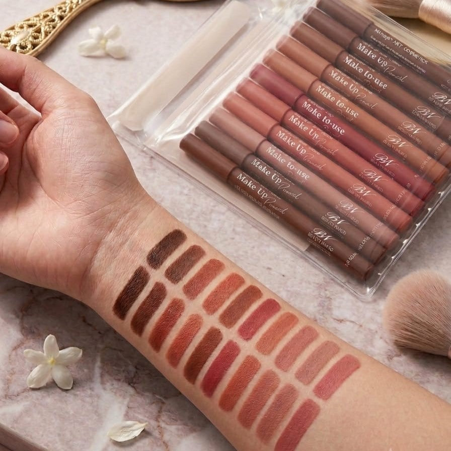 Nude Shades Lip Pencils - Long Lasting High Pigmented Precise Definition Waterproof Lip Liner3761561
