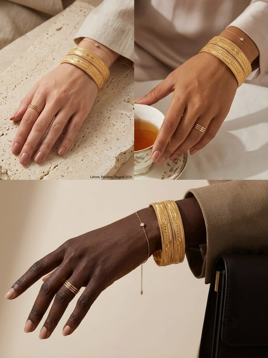 3763505 Royal Mughal Filigree Gold Plated Bangles, beautifully designed for women