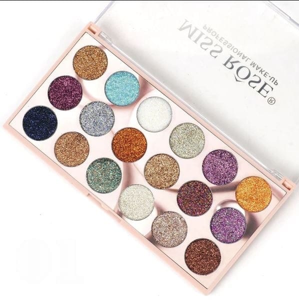 Miss Rose 18 Colors Glitter Waterproof Matte Long Lasting Eyeshadow Palette Durable Stylish Practical Choice For Professional And Daily Makeup3764412