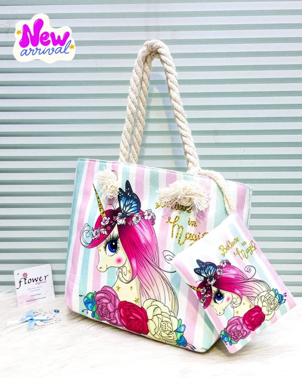 Unicorn Girls Stylish Tote Bag Cute Medium Tote Bag3767688