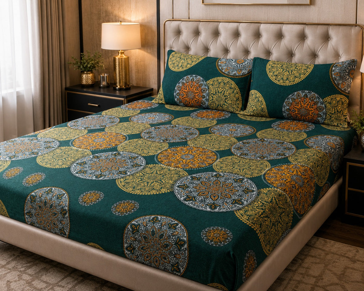 3D Crystal Cotton 3-piece Bedsheet Set AY0010030. 3764977