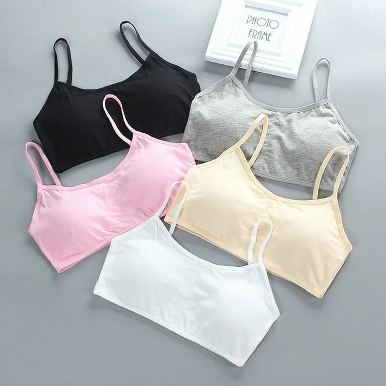 Teen Girls Soft And Comfortable Padded Cotton Sports Bra - Apparel Accessory Designed For Daily Comfort And Support Maintenance Routine (Free Size)