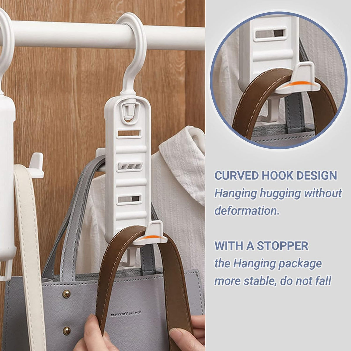 Handbag Hanger Hook - Bag Rack Plastic Holder Storage Great for Closet Rod Hanger for Closet Storage Scarf Handbag Belt Hanger Tie Rack Holder3765259