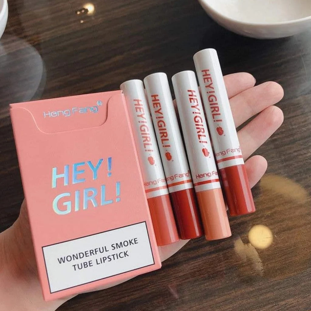 4-in-1 Trending Lipstick Set – Cigarette-Shaped Matte Lipsticks, Long-Lasting, Easy to Apply, Non-Sticky & Fade-Resistant Lip Gloss for Makeup Lover3133987