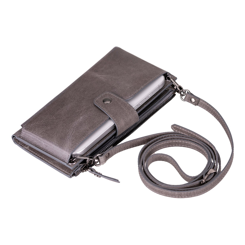 Kaycee Leather Women's Cell Phone Wallet with Strap-11