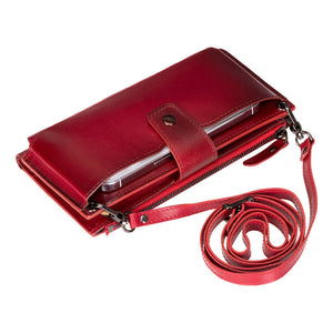 Kaycee Leather Women's Cell Phone Wallet with Strap-12