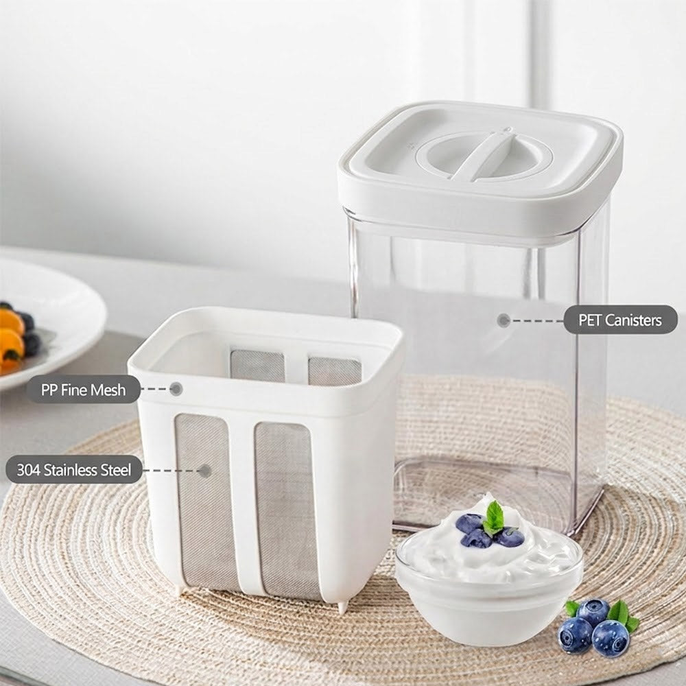 Multi-Purpose 1100ML Greek Yogurt Maker Hung Curd Strainer Box with Mesh Filter | Yogurt Maker3764156