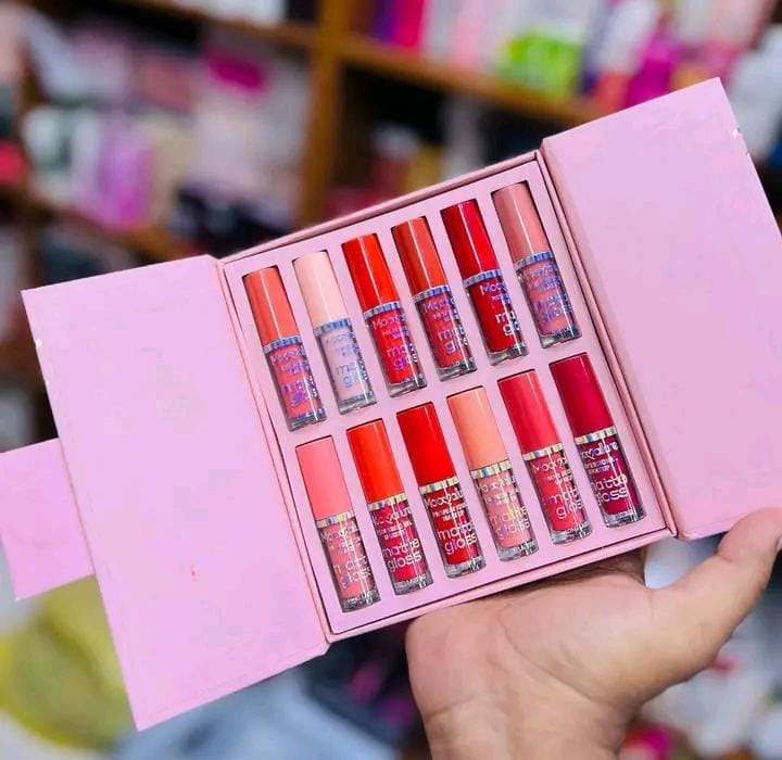 12 Pcs Mocallure High Pigmented Velvet Lip Gloss Set | Long Lasting Multicolor Liquid Lipstick Collection3763369