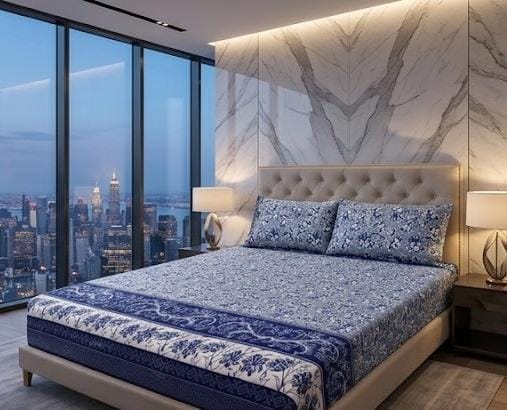 3D Crystal Cotton 3-piece Bedsheet Set AY0010033 3764980